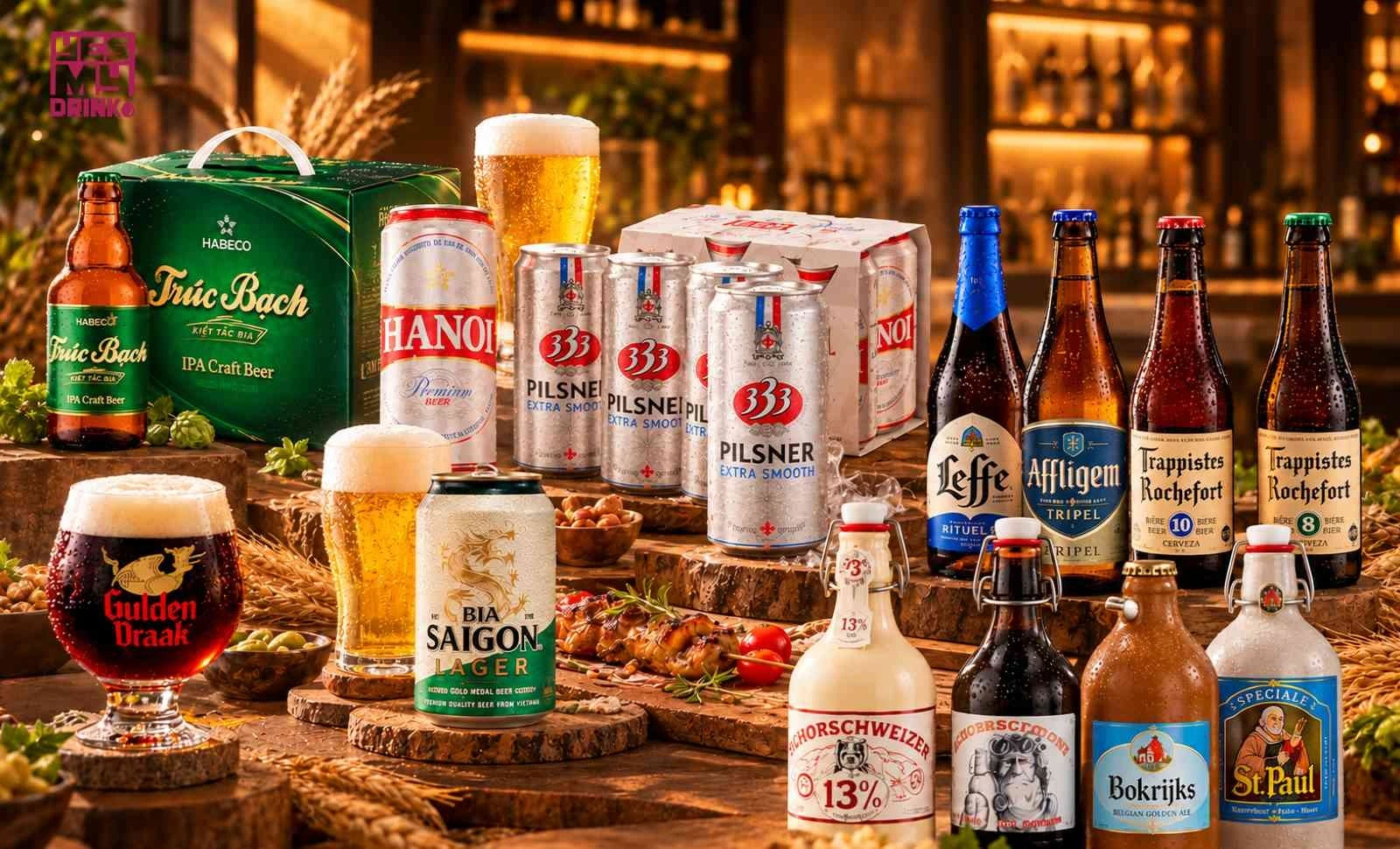 Danh mục đa dạng các sản phẩm bia tại YESmydrink