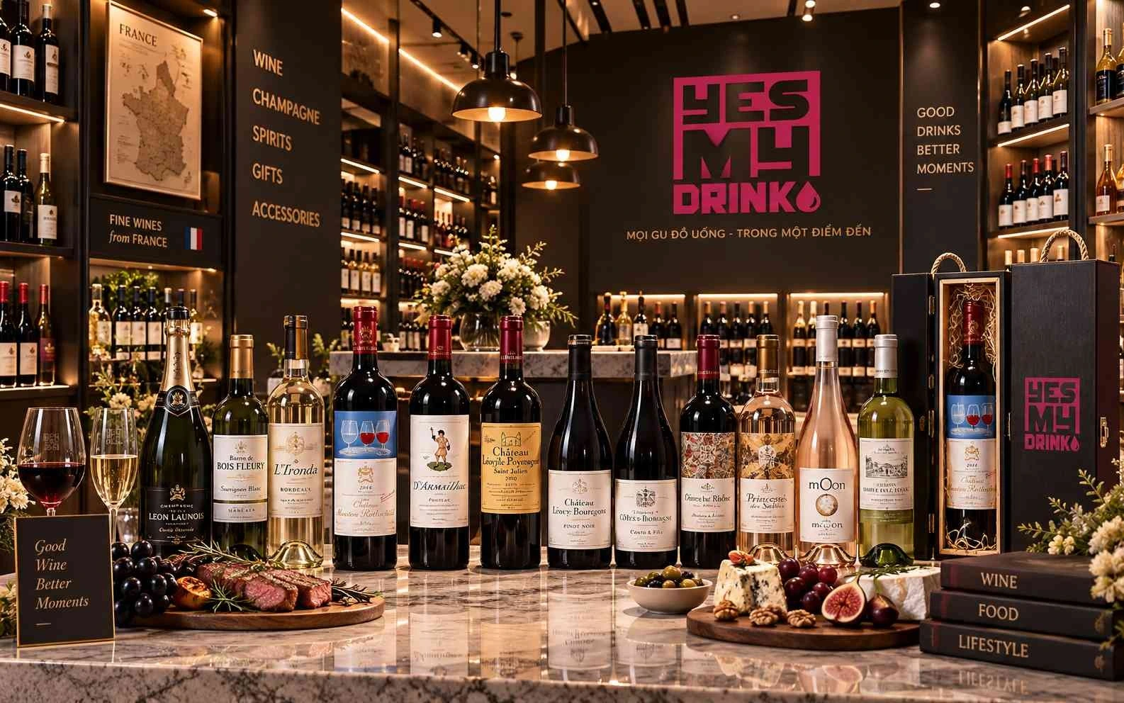 YESmydrink cung cấp đa dạng các sản phẩm rượu vang Pháp nhập khẩu YESmydrink cung cấp đa dạng các sản phẩm rượu vang Pháp nhập khẩu