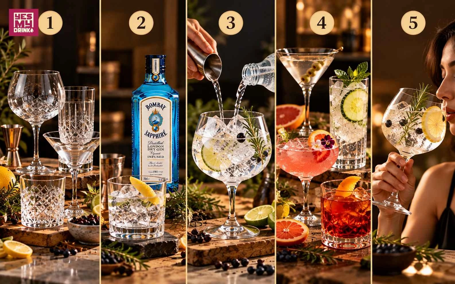 Cách phục vụ Rượu Gin với đá và tonic