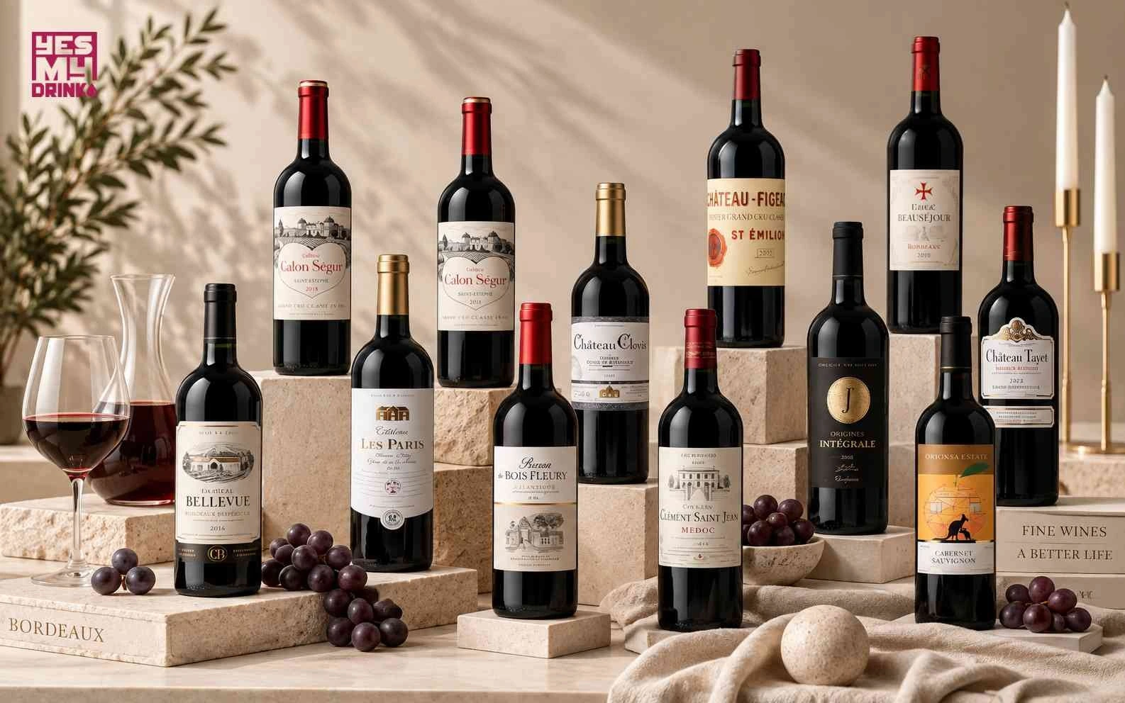 Bộ sưu tập rượu vang Cabernet Sauvignon tại YESmydrink