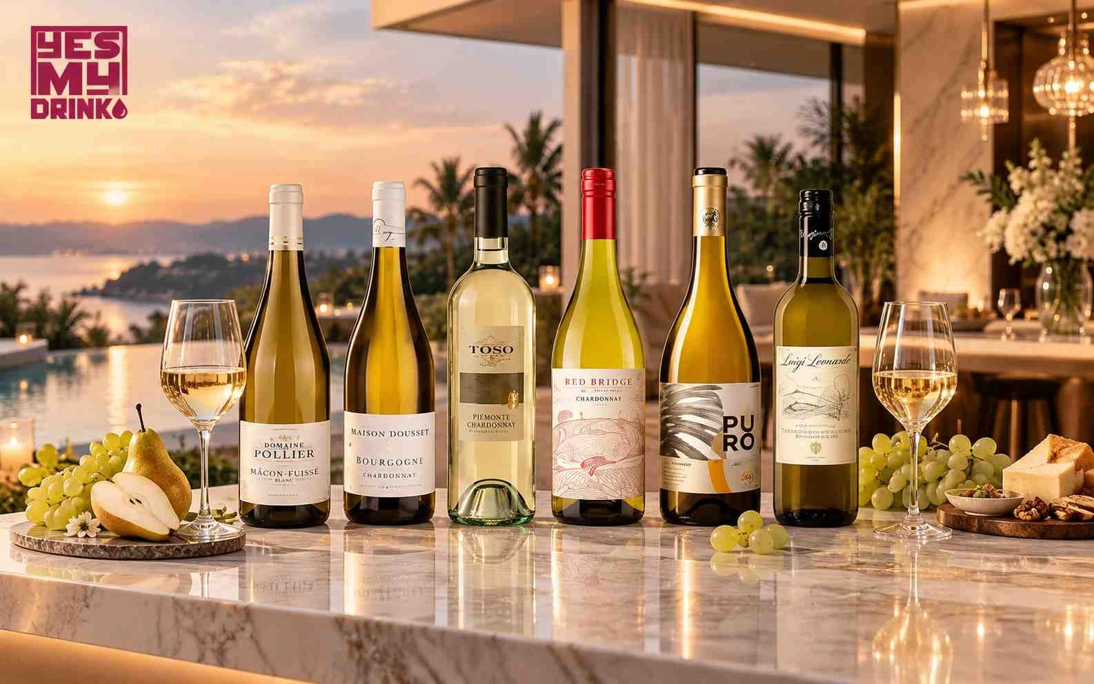 Rượu vang trắng nhập khẩu giống nho Chardonnay tại YesMyDrink Rượu vang trắng nhập khẩu giống nho Chardonnay tại Yes My Drink