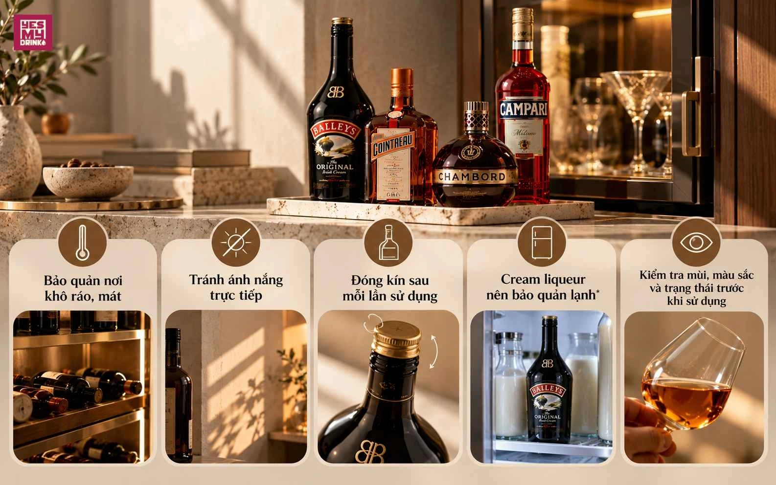 Cách bảo quản rượu liquor Liqueur đúng cách tại nhà
