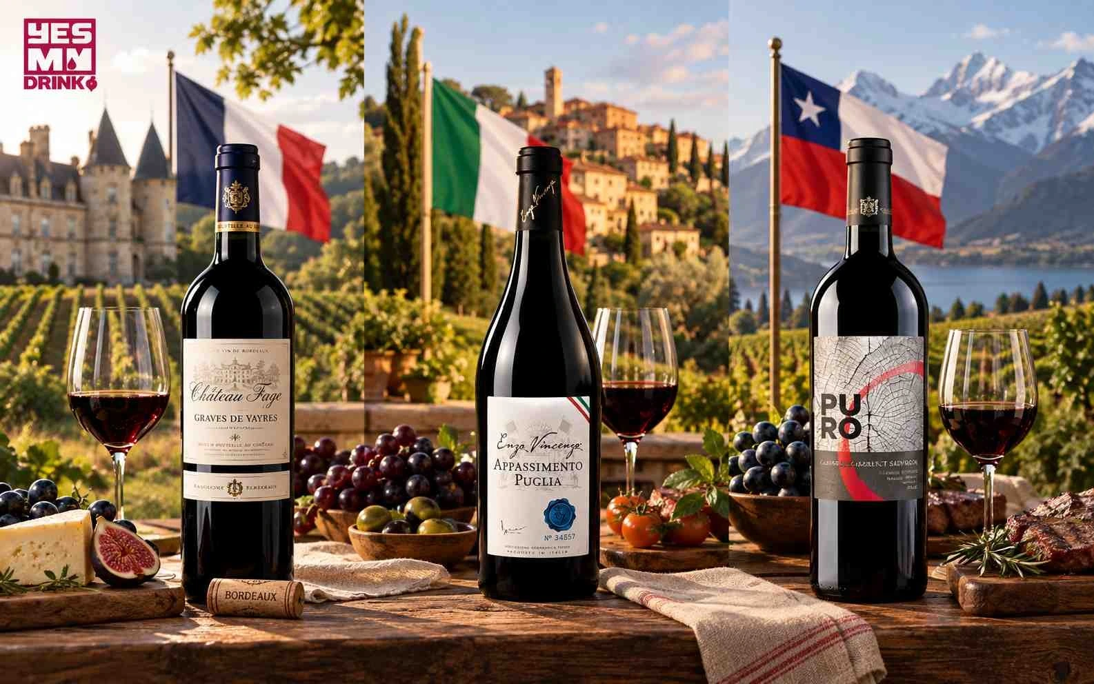 Rượu vang đỏ Pháp Ý Chile nhập khẩu tại YESmydrink Rượu vang đỏ Pháp Ý Chile nhập khẩu tại YESmydrink
